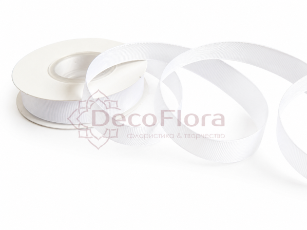 Лента репсовая 2cm*20y - 001 - белая