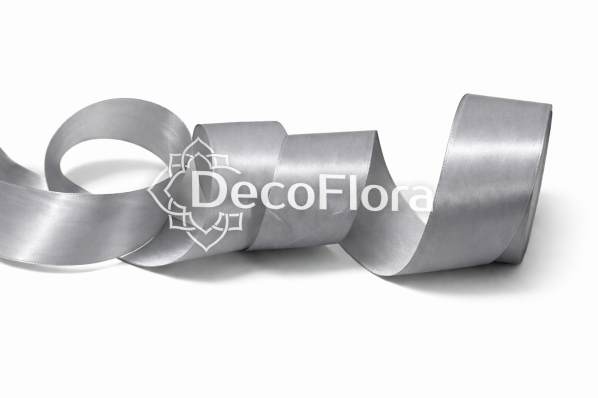 Лента атласная 5cm*25ярд - 180 - тёмно-серая