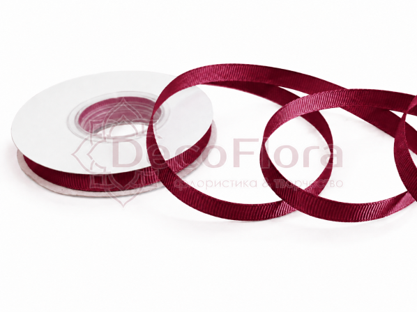 Лента репсовая 1cm*20y - 037 - бордо