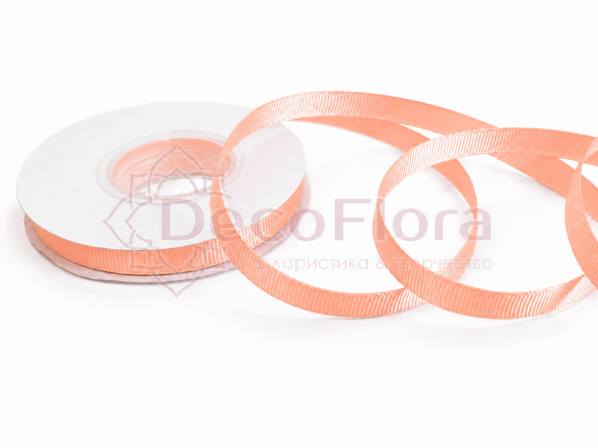 Лента репсовая 1cm*20y - 214 - персиковая